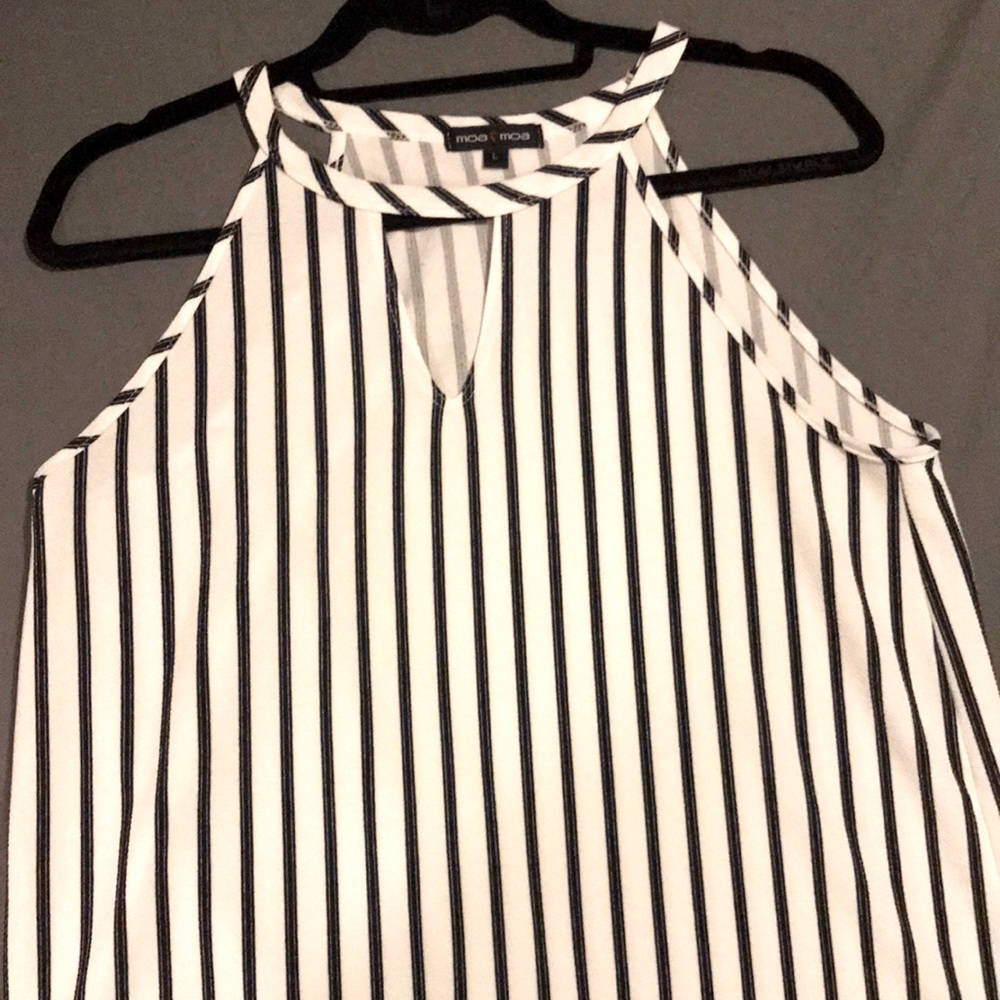 Women’s black and white striped tank top